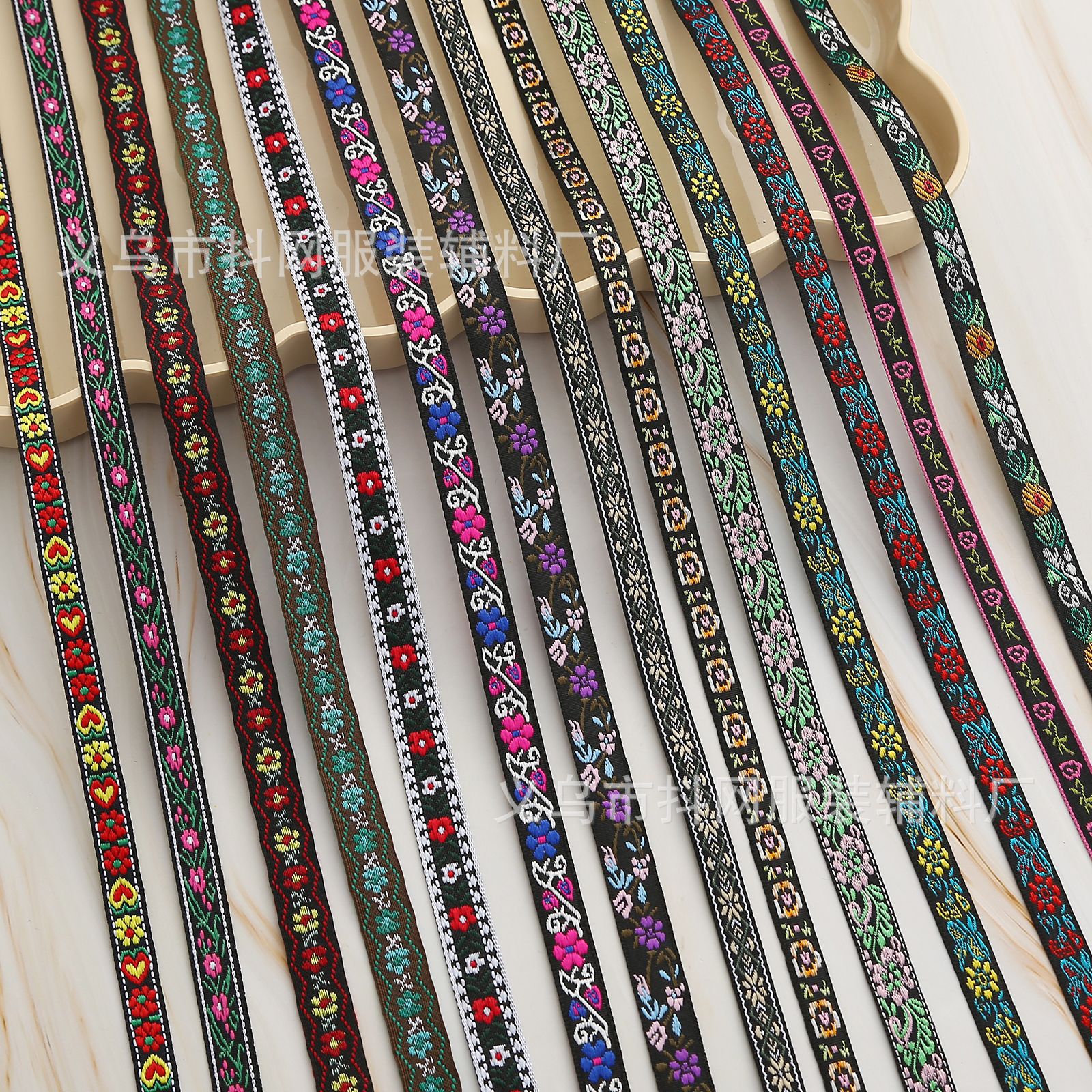 多种款式现货民族风提花刺绣织带新春发饰头饰辅料批发厂家直供详情4