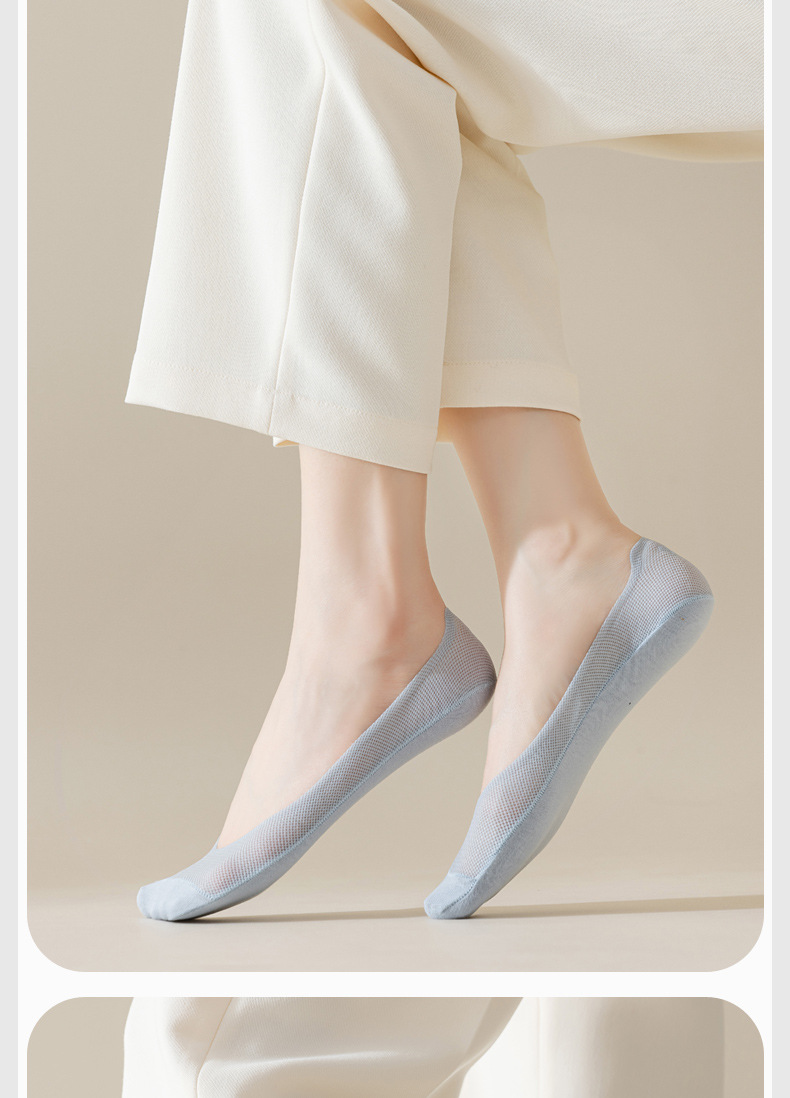 船袜女夏季薄款防滑不掉跟纯棉夏天单鞋冰丝浅口隐形袜子夏款短袜详情14