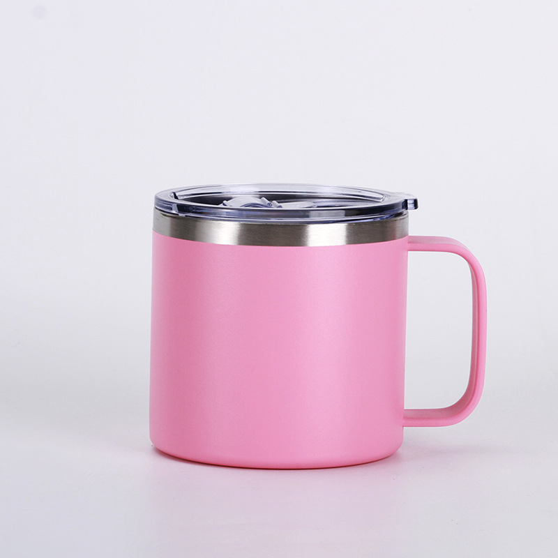 Cross-border 12oz and 14oz stainless steel handle cups, vacuum double-layer large-capacity insulated cups, household portable mugs pic 10