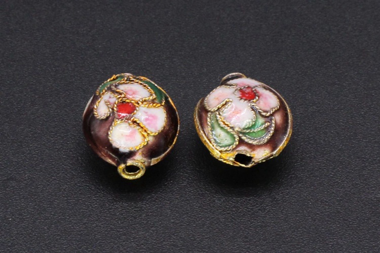 Traditional high-temperature cloisonne filigree silver blue DIY jewelry accessories, pearl Cloisonne 13*9 ladybug pic 8