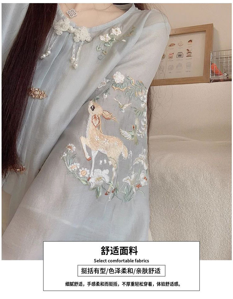 新中式国风马面裙套装女夏季2024新款唐装中国风女装改良汉服成人详情18