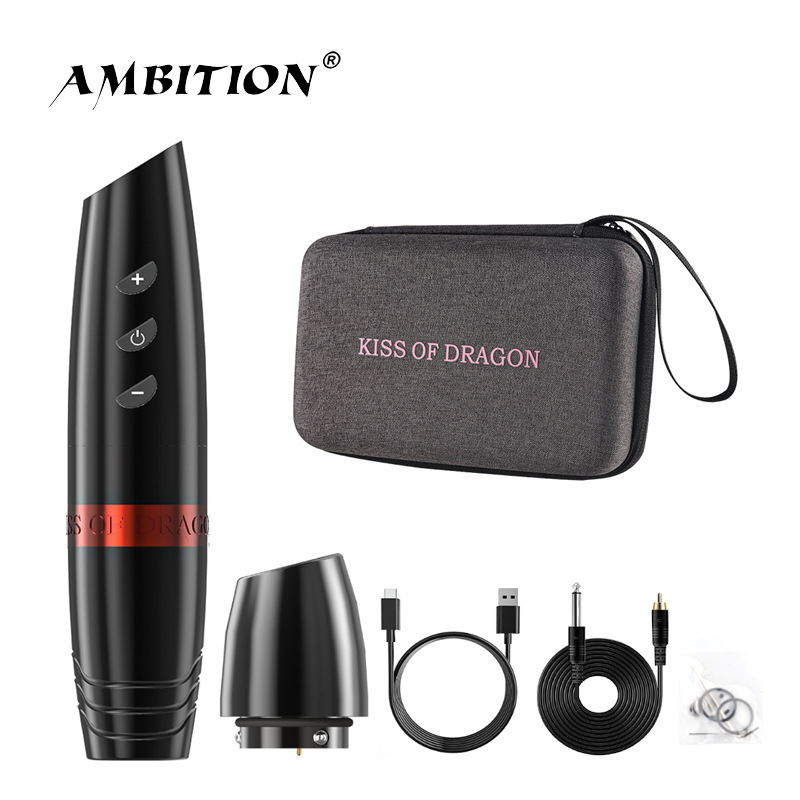 The new shanilak Dragon Kiss wireless charging tattoo pen set comes with a tattoo beauty tool pic 5