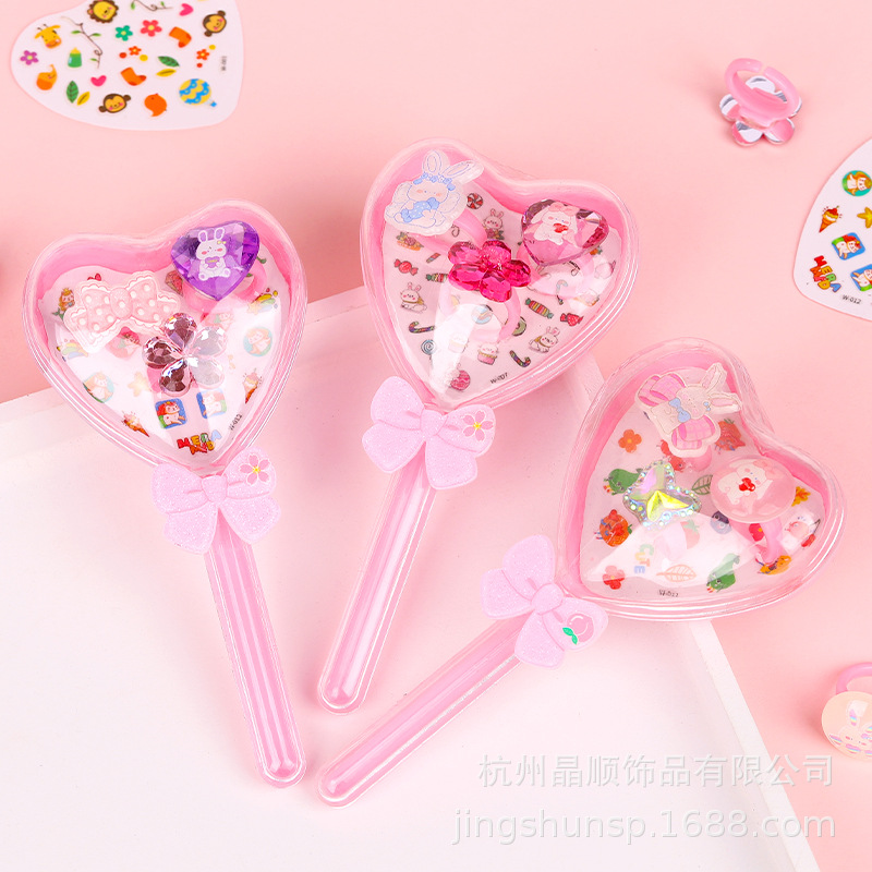 Creative fairy wand ring gift box, kindergarten girls, baby jewelry storage box, gift Cartoon toys, magic wand pic 3