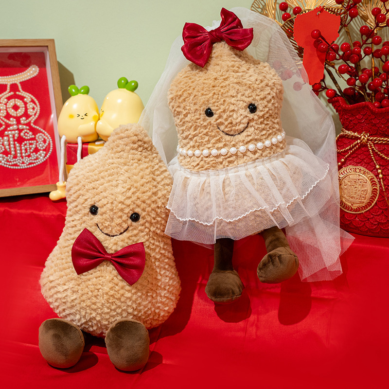 结婚压床娃娃情侣猪玩偶一对婚庆娃娃花生毛绒玩具婚礼公仔装饰详情15