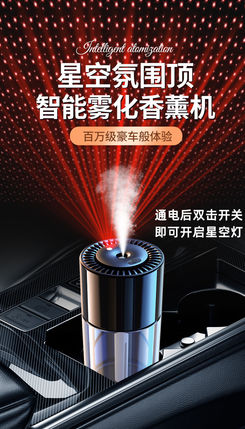 Automatic fragrance diffuser, vehicle-mounted aromatherapy, car perfume, in-car accessories, light fragrance, high-end intelligent humidifier, ornaments pic 1