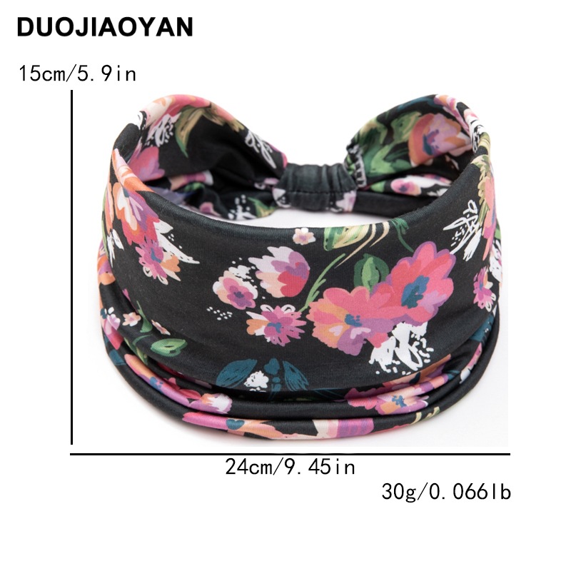 The new sporty hair band, Paisley printed hair band, is a popular fashion wide-sided breathable sports yoga hair band for women pic 2