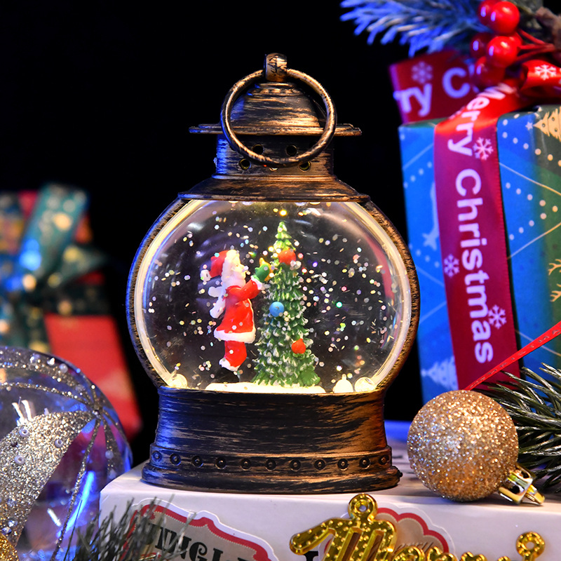 New Christmas decorations, water-filled oval small horse lanterns, interior handicrafts, table ornaments, hand-carried small oil lamps, Christmas atmosphere decoration pic 8