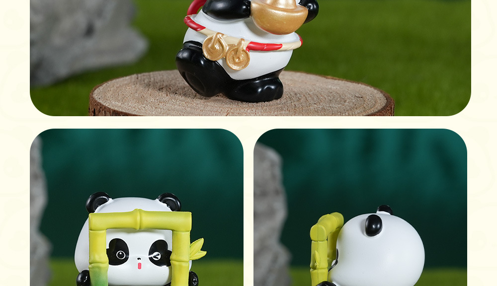 熊猫玩家潮玩盲盒可爱文创手办办公装饰电视柜摆件毛绒布艺公仔吉祥物车载玩具详情14