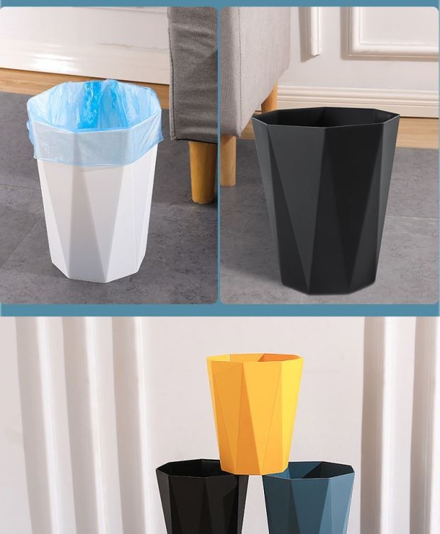 Wholesale of Nordic creative and simple diamond household trash cans without LIDS, large wastebaskets for kitchens, living rooms, offices and hotels pic 12