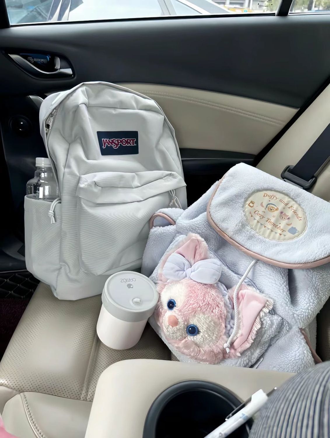 跨境外贸JANSPORT双肩包学生书包男女款背包蝶漾青漾雾霾蓝可代发详情10