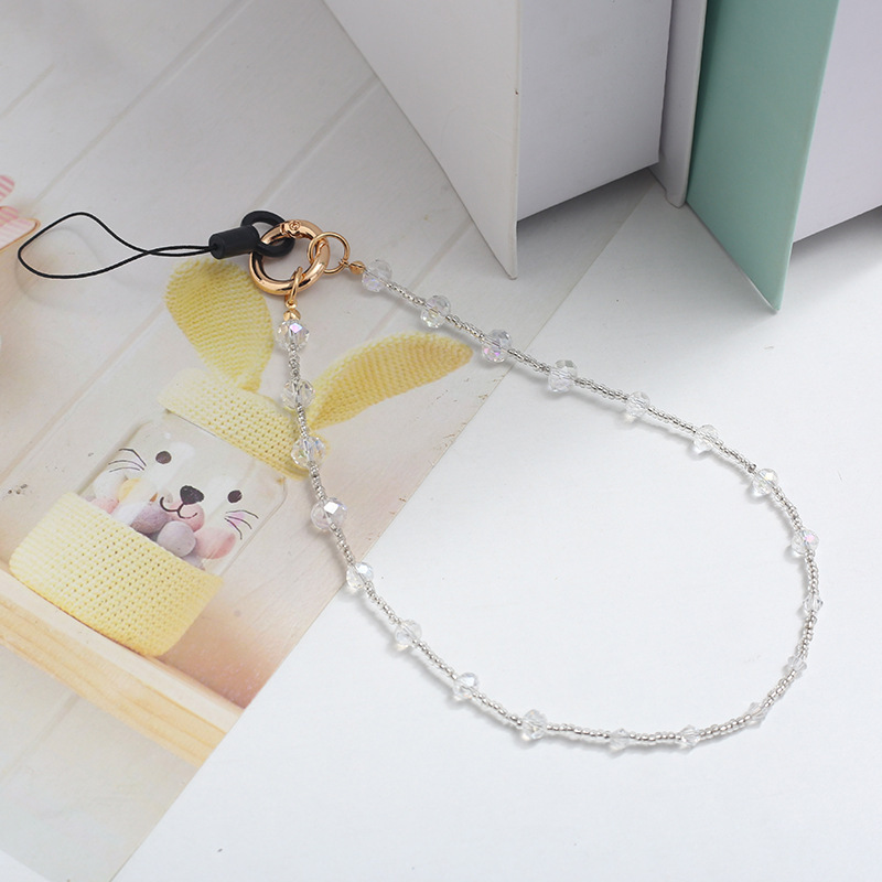 Wholesale of new fashionable beaded crystal rice beads for mobile phone chains, phone cases, alloy buckles, lanyards, pendants and anti-loss wrist straps pic 6