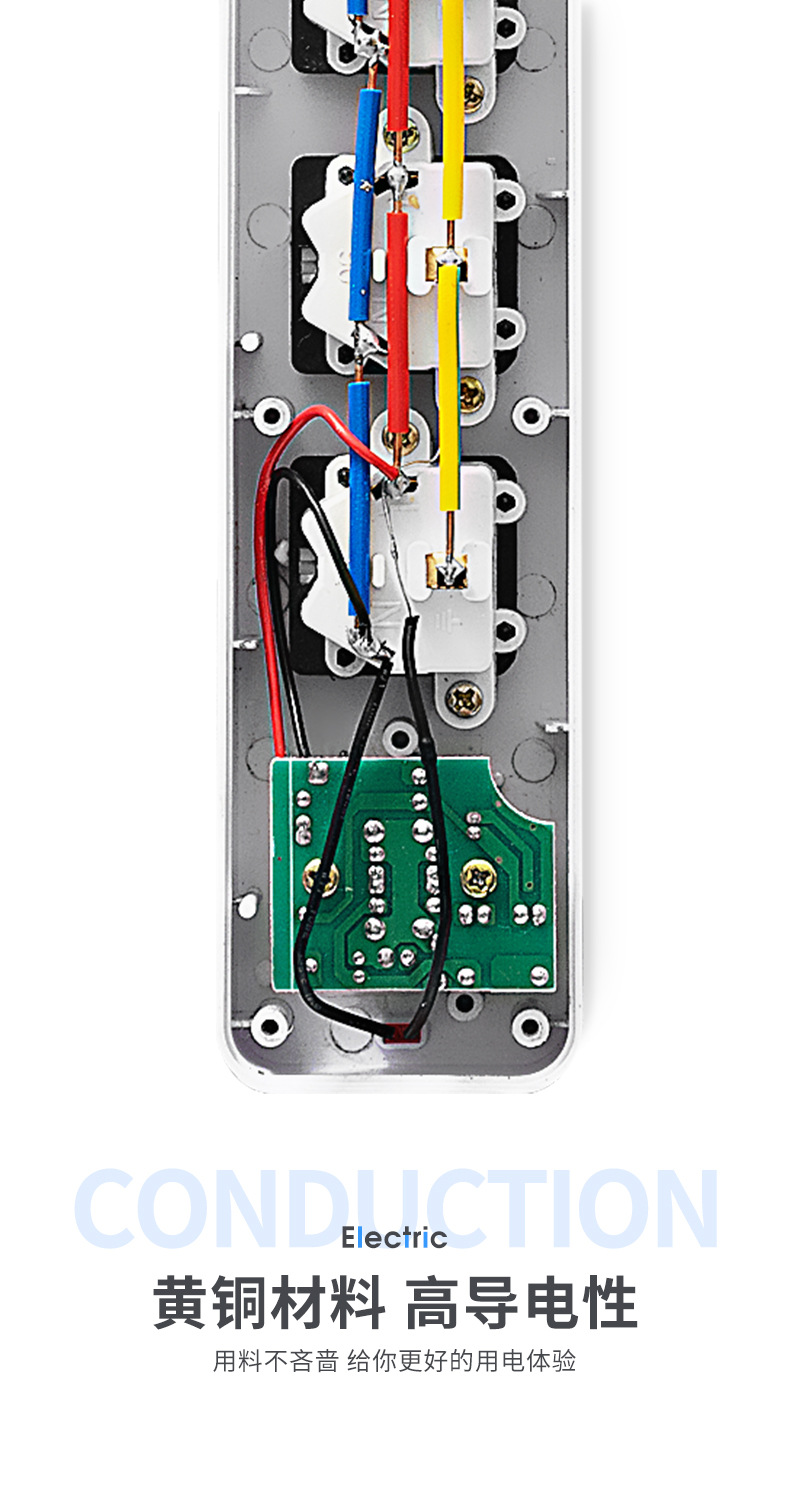 跨境多孔位插座USB插排新国标排插家用带线插板接线插座厂家货源详情11