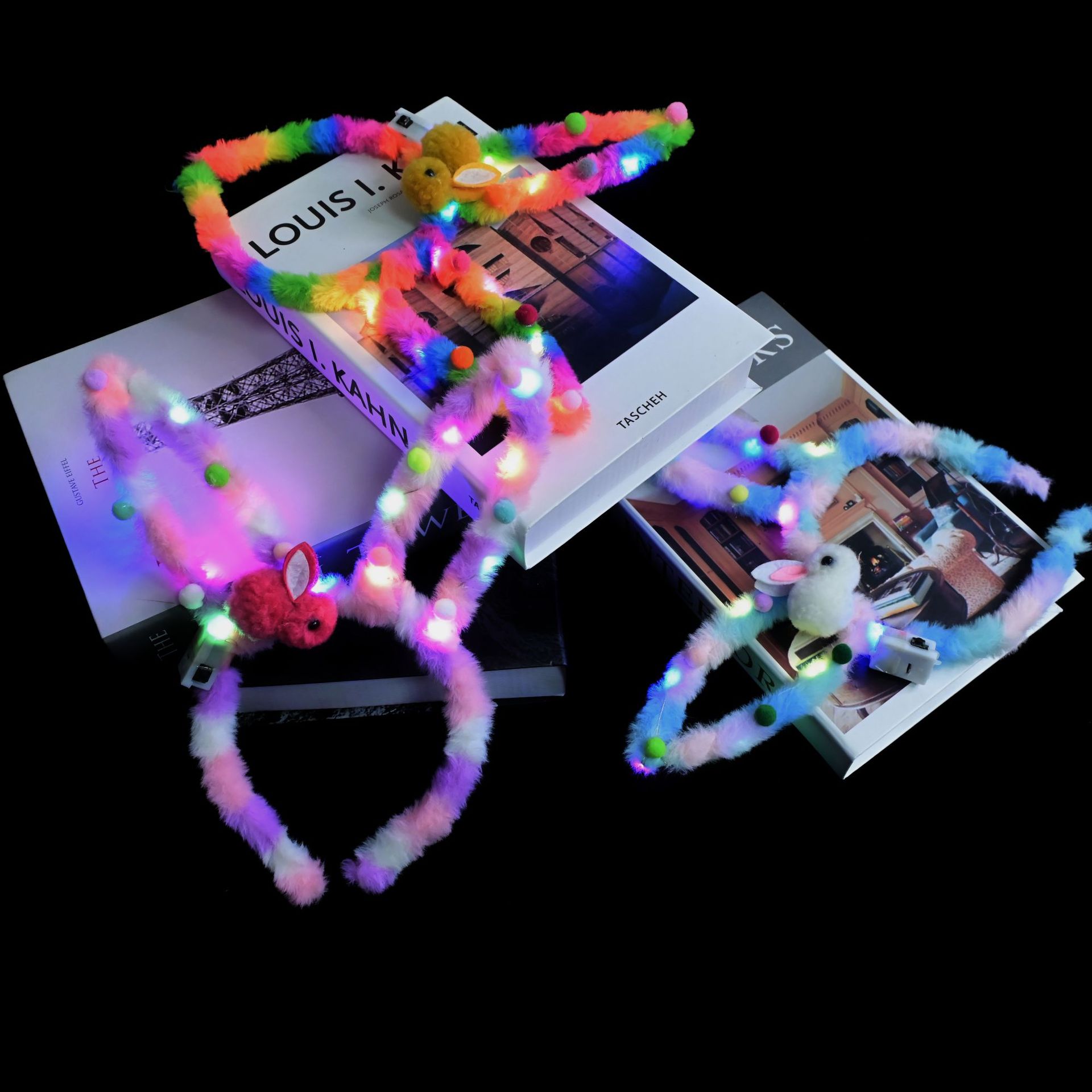 新款加长头饰毛绒可爱热卖玩具闪光小兔子夜市仙女地摊发光发箍批详情3