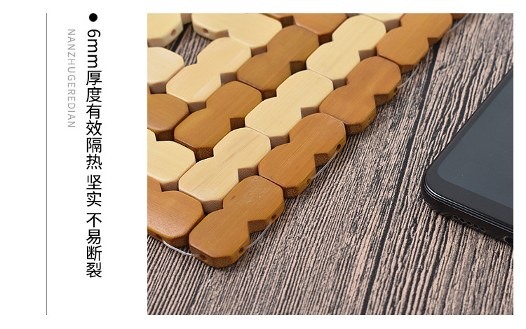 Cross-border delivery of bamboo table heat insulation pads, square square square anti-scald bowl pads, bowl pads, bamboo and wood coasters, kitchen pot pads pic 6