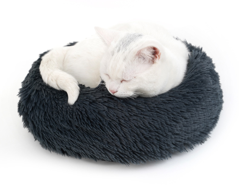 厂家销售秋冬加厚长毛绒圆形宠物窝垫深度睡眠猫窝狗窝外贸跨境详情7