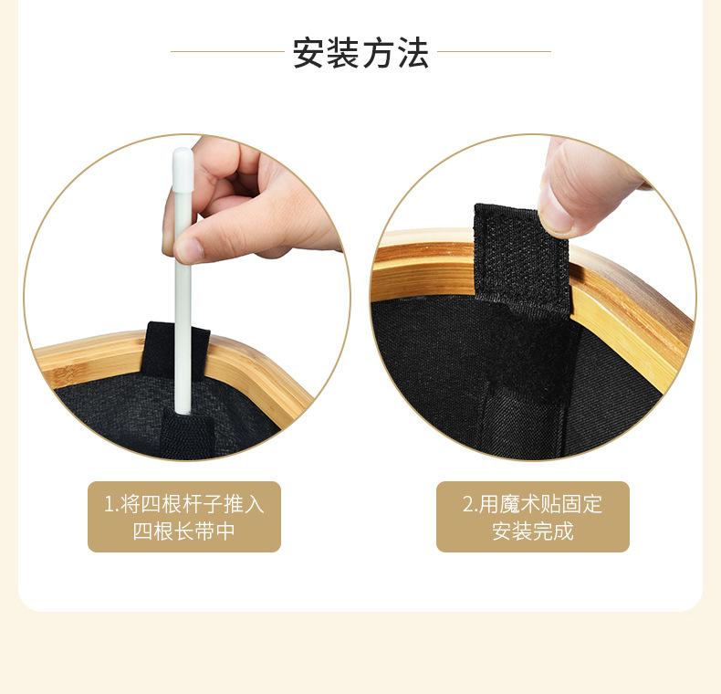 跨境日式竹制脏衣篮浴室大号配内袋折叠脏衣篓卧室脏衣物收纳篮子详情7