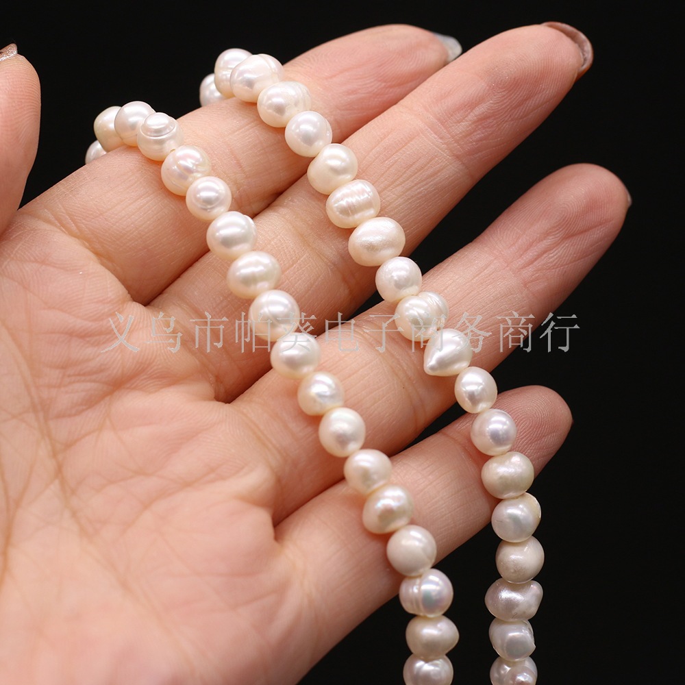 Natural pearl nearly round-shaped beads ADIY jewelry accessories, handcrafted jewelry necklaces, production and wholesale pic 10