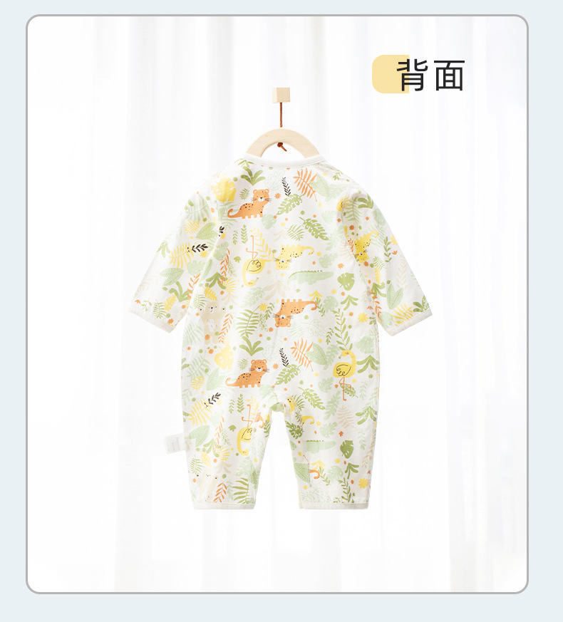 Summer thin pure cotton one-piece suit for newborn babies, new baby dress for boys and girls to crawl out, monk dress pic 14