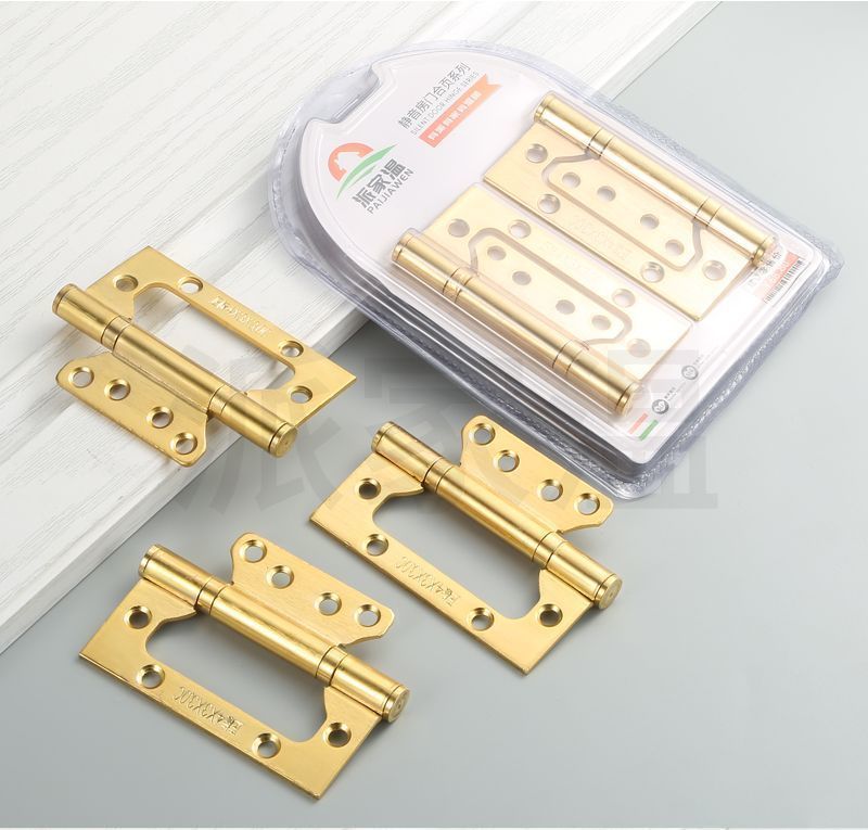 Set of hinge door, no need for slotting, 4-inch parent-child lotus leaf bedroom wooden door, golden three-in-one for bathroom pic 18