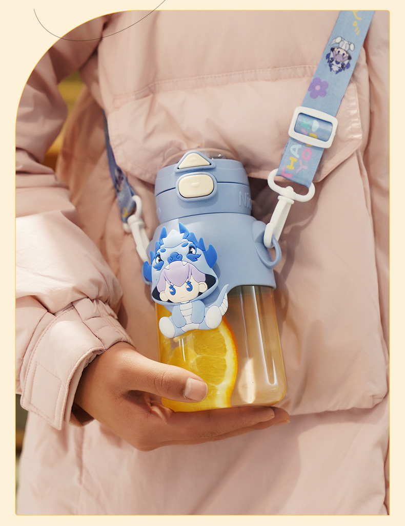 可爱卡通吸管水杯高颜值大水壶便携少女学生杯子耐高温塑料水杯详情10