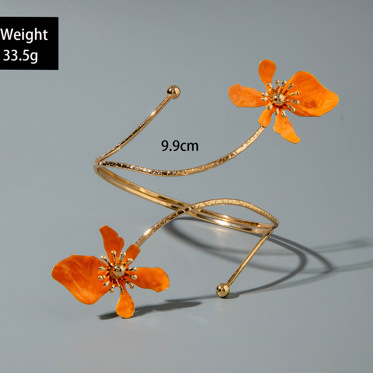 亚马逊跨境个性冷淡风海星手臂镯线条计感蝴蝶环形开口臂镯女详情135