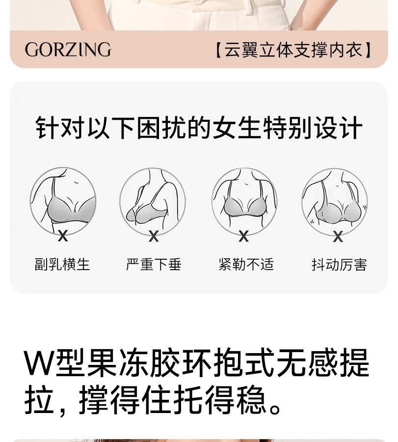 无痕内衣女大胸显小聚拢全罩杯薄款防下垂收副乳大码塑型文胸罩夏详情3