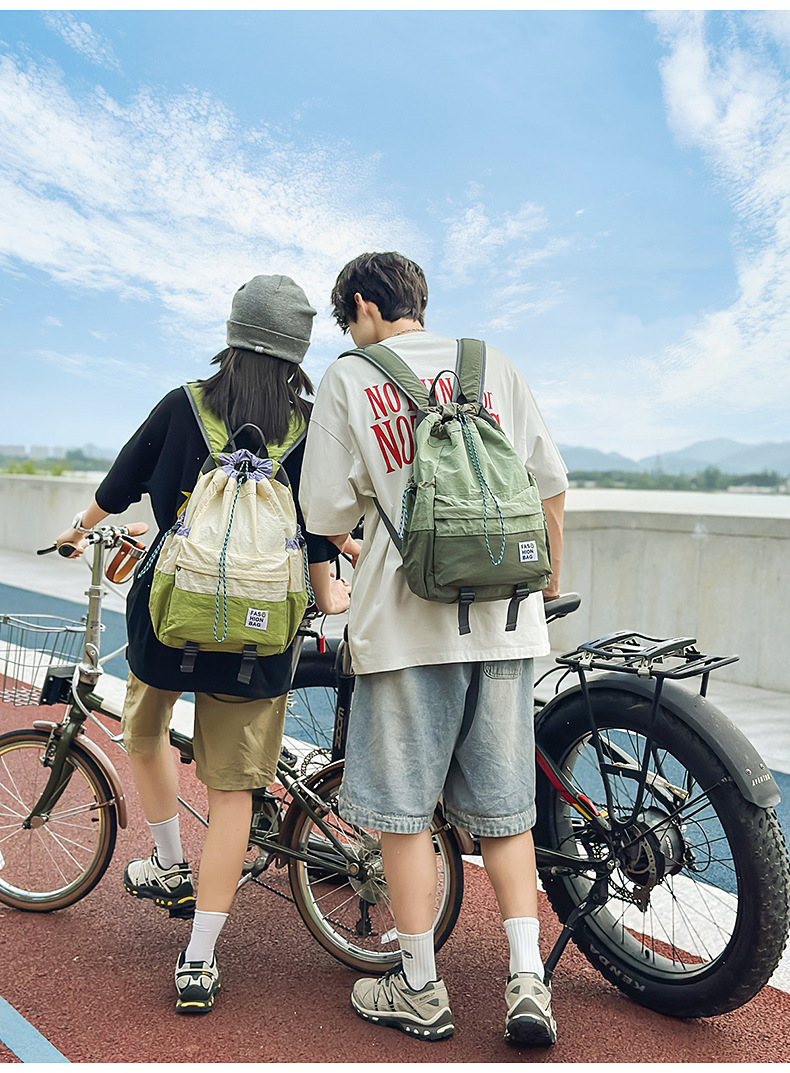 新款束口抽绳双肩包大容量休闲包户外运动登山包超轻量旅行背包详情19