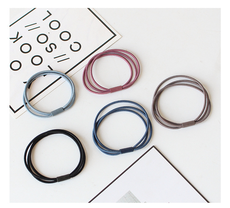 高弹力皮筋发圈 黑色三合一连接头绳扎头发女发饰厂家直销详情107