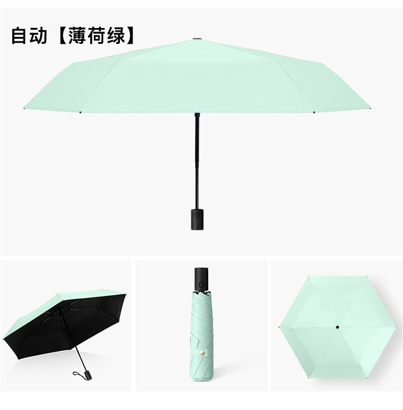 Ultra-light, retractable, safe, anti-rebound, automatic all-weather umbrella, UV-resistant black rubber sun protection and shading sun umbrella pic 17