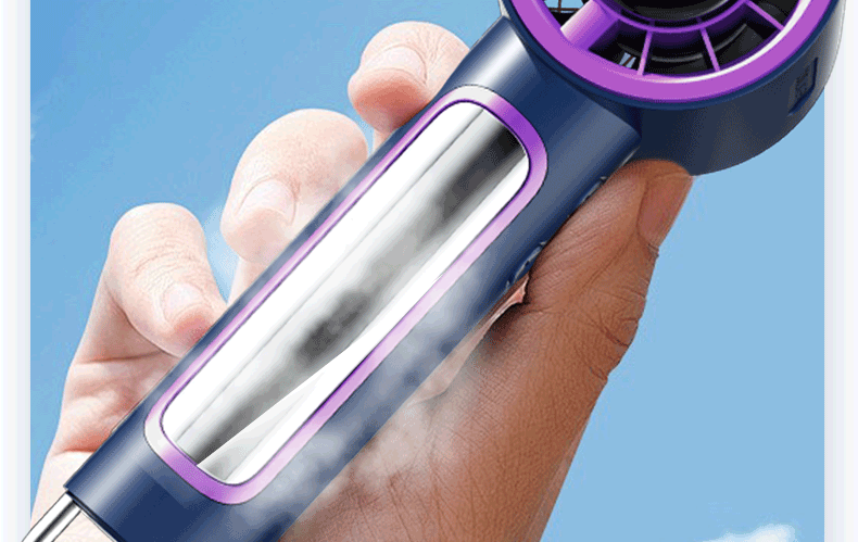 新款手持高速涡轮风扇100档无极变速冰敷跑马灯桌面数显风扇详情4