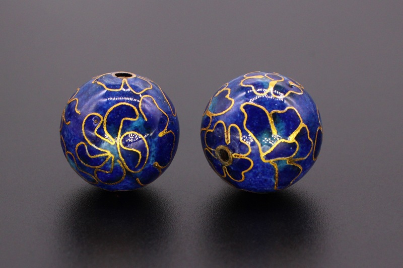 Traditional copper-based cloisonne enamel jewelry accessory beads, cloisonne multi-specification polished round beads pic 39