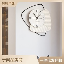 Feather light luxury style wall clock, simple and modern wall decoration for the living room, personalized, creative and fashionable watch, household clock accessory pic 5