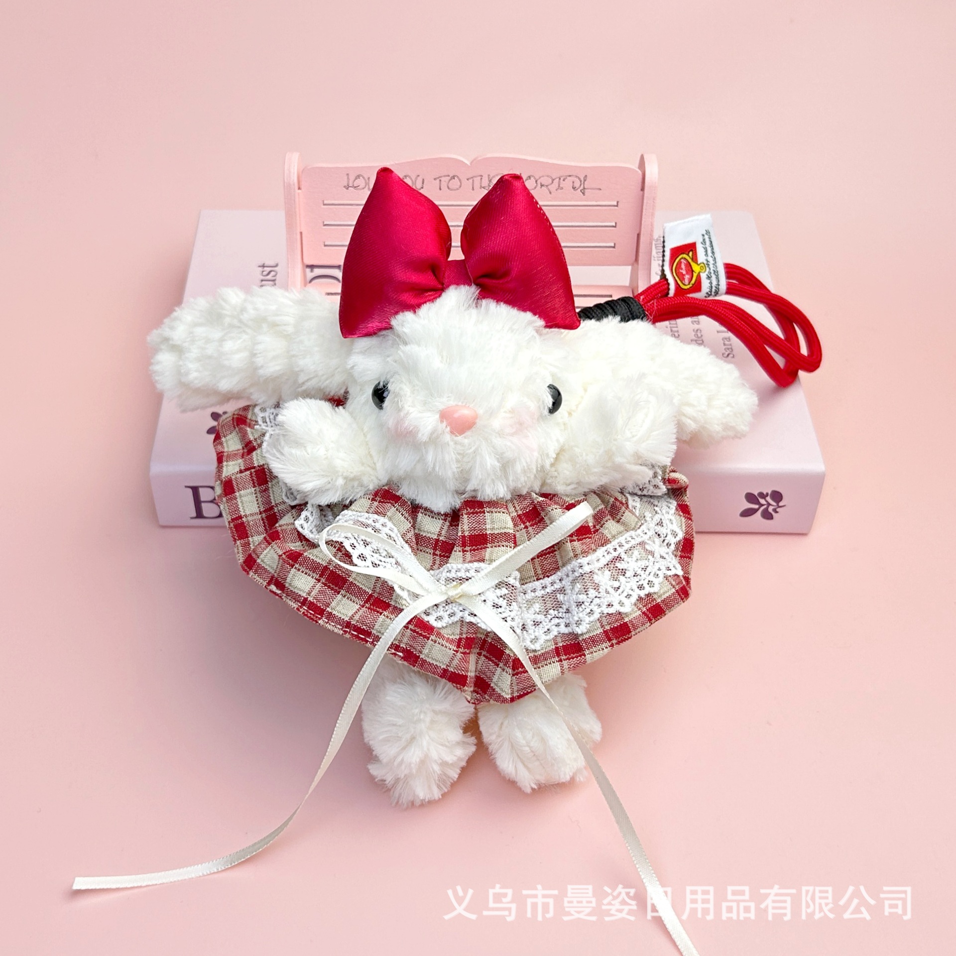 手工可爱垂耳兔毛绒玩具少女心钥匙扣公主裙精致兔子公仔摆摊批货详情38