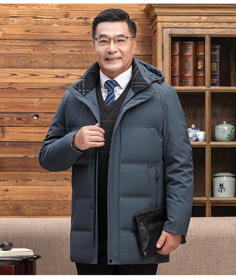 中老年羽绒服男短款加厚大码老年父亲爸爸鸭绒保暖外套加厚保暖详情20
