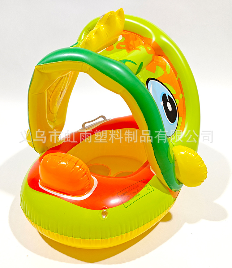 恐龙防晒带遮阳蓬座圈游泳圈儿童男女童加厚卡通方向盘1-3岁坐圈详情8