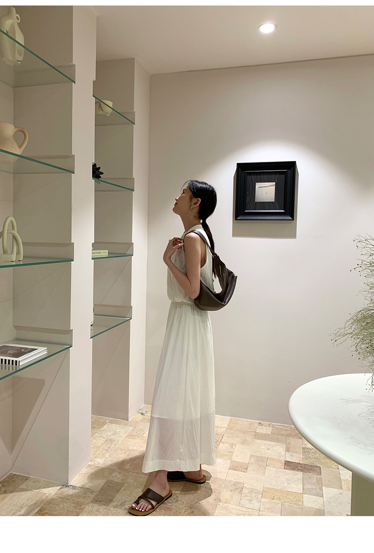 十三行日落女装夏季两件套女高级感度假风无袖挂脖上衣套装裙9251详情8