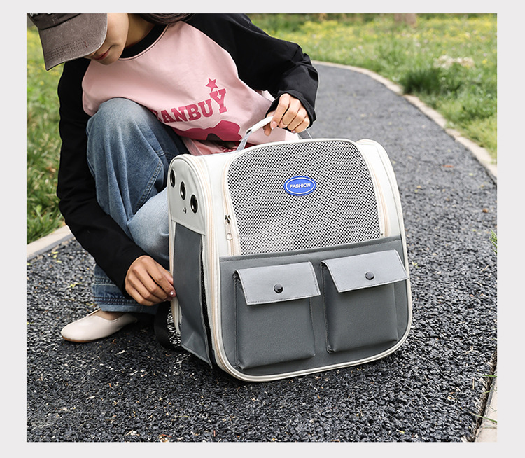 宠物用品猫包外出双肩宠物包大容量透气便携出行宠物猫狗背包详情31