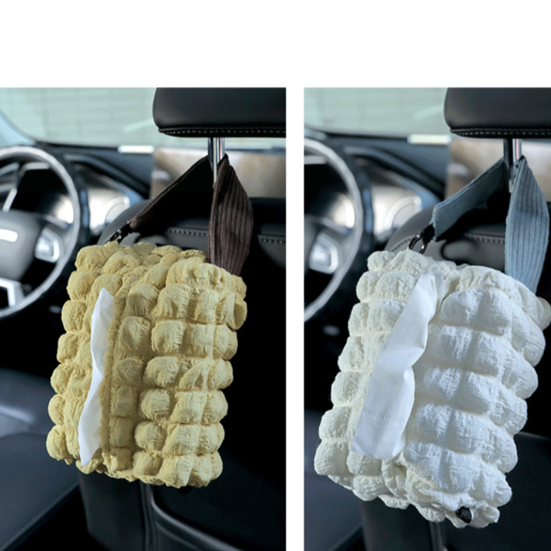 汽车后座收纳袋汽车纸巾架悬挂餐巾架布艺纸巾盒纸巾袋汽车抽纸盒详情5