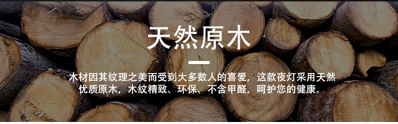 跨境电商直供15W手机无线快速充电触控夜灯实木时钟卧室床头台灯详情4