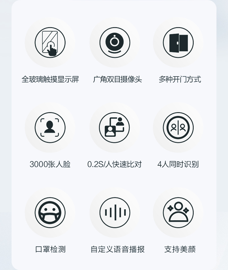 4.3寸智能门禁闸机一体机指纹人脸二维码NFC识别远程开锁ASI31A详情2