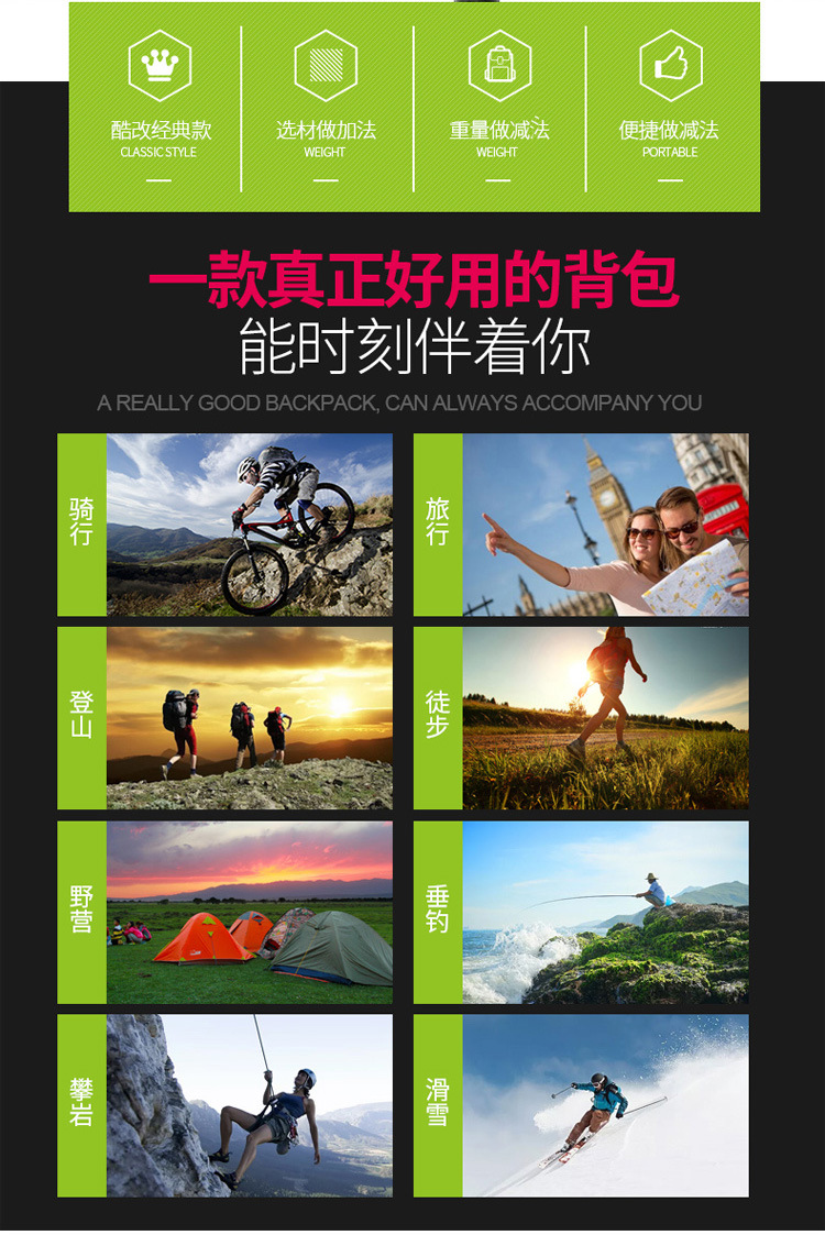 【PLUS Exclusive 】 Wholesale of large-capacity outdoor multi-functional fitness bags with waterproof backpacks for cycling and hiking pic 5