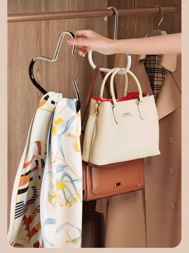 希音TEMU代发多功能帽子圆环衣架宿舍家用防滑围巾丝巾晾衣架详情12