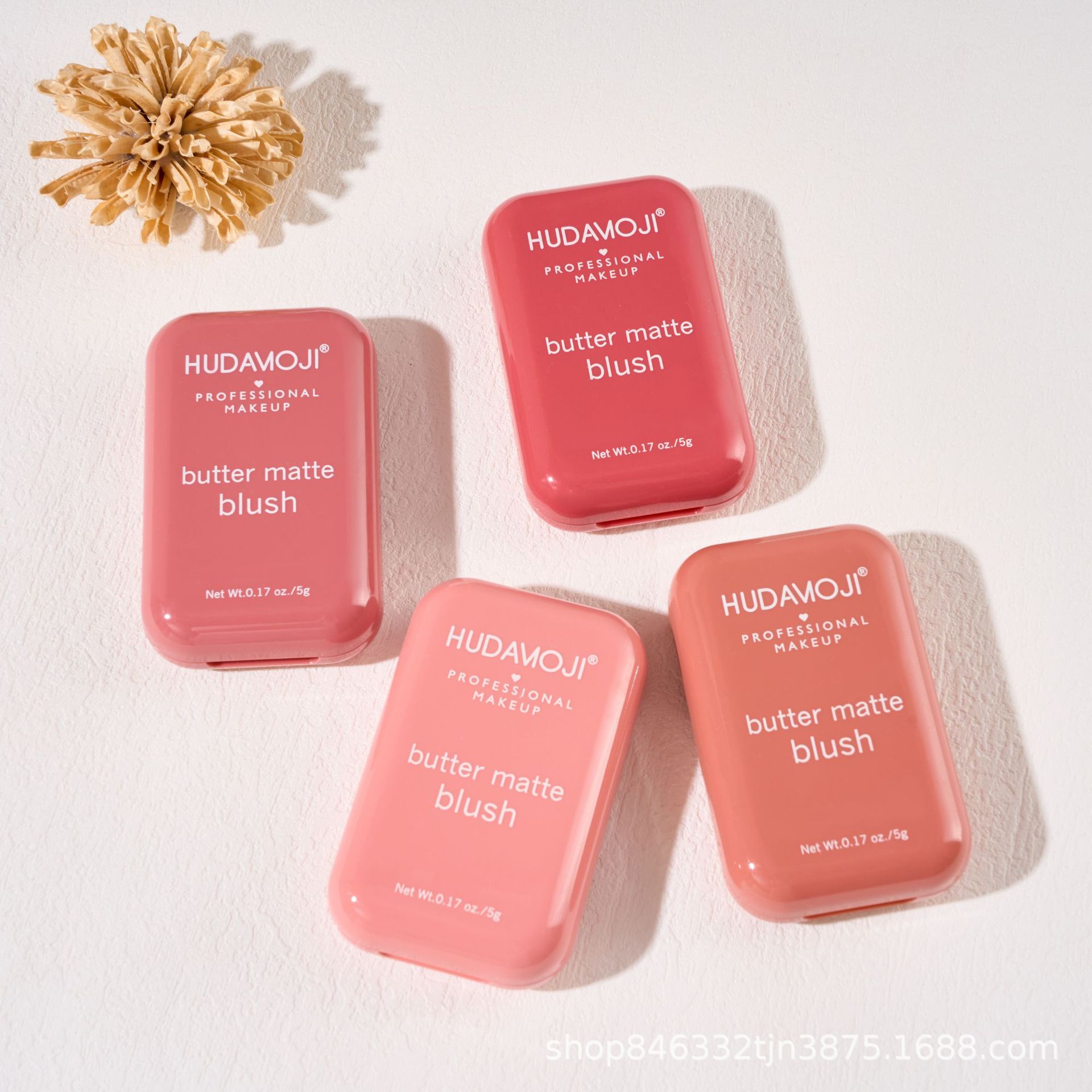 HUDAMOJI Butter matte Blush brightens Natural, light and long-lasting Swelling Blush Makeup wholesale pic 3