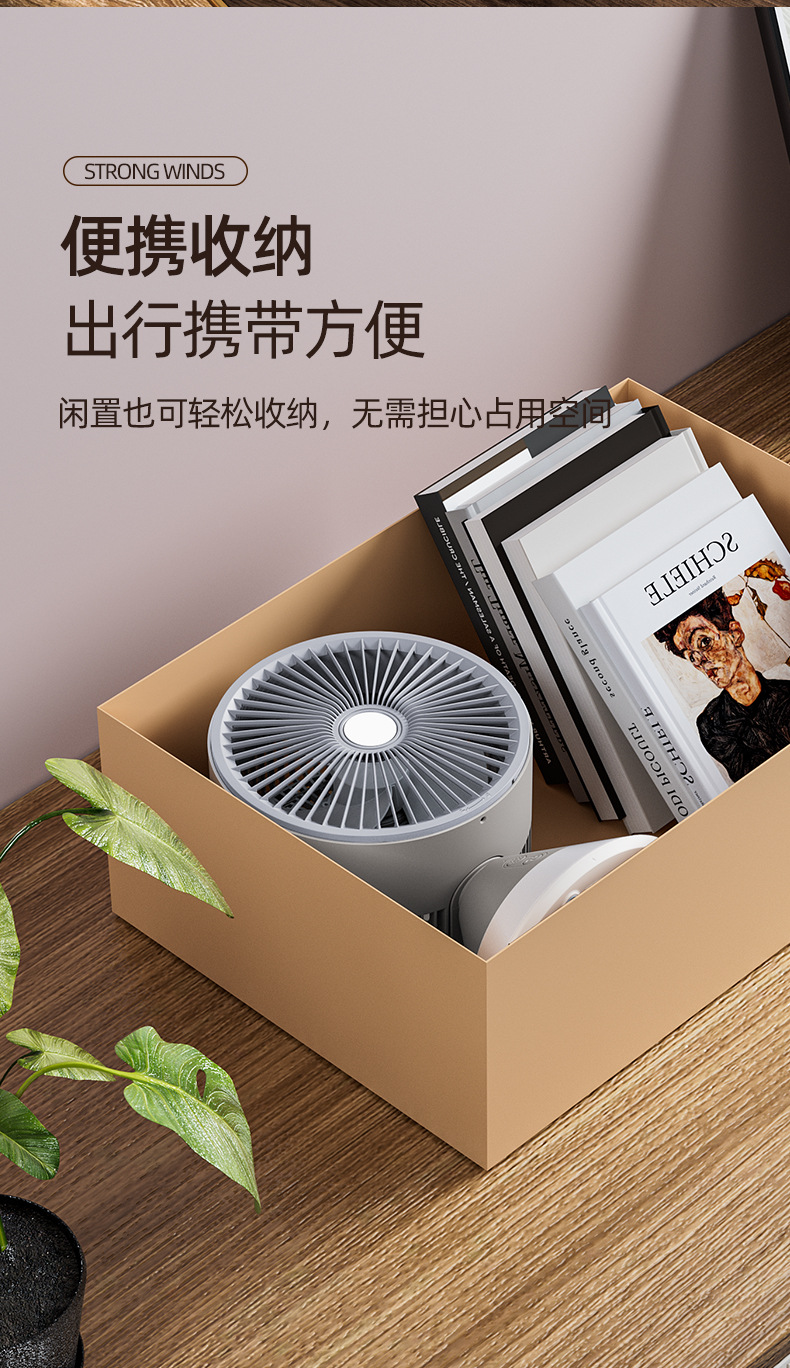双头循环扇桌面台式夹子风扇露营风扇灯光可定时电风扇宿舍挂壁风详情28