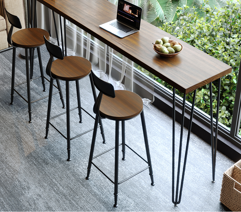 A10L阳台吧台桌长条桌家用靠墙实木休闲高脚桌小吧台窗边沙发侧边详情2