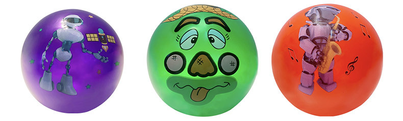 Deportes al aire libre dibujos animados etiqueta bola niños inflable juguete bola 9 pulgadas PVC bola de cuero stand fuente pic 5