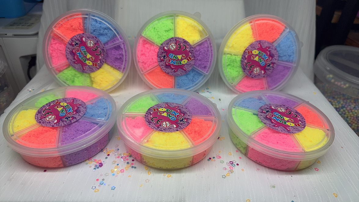 跨境儿童太空沙玩具组合圆6色杯太空沙四季雪灵动毛毛虫组合套装详情9