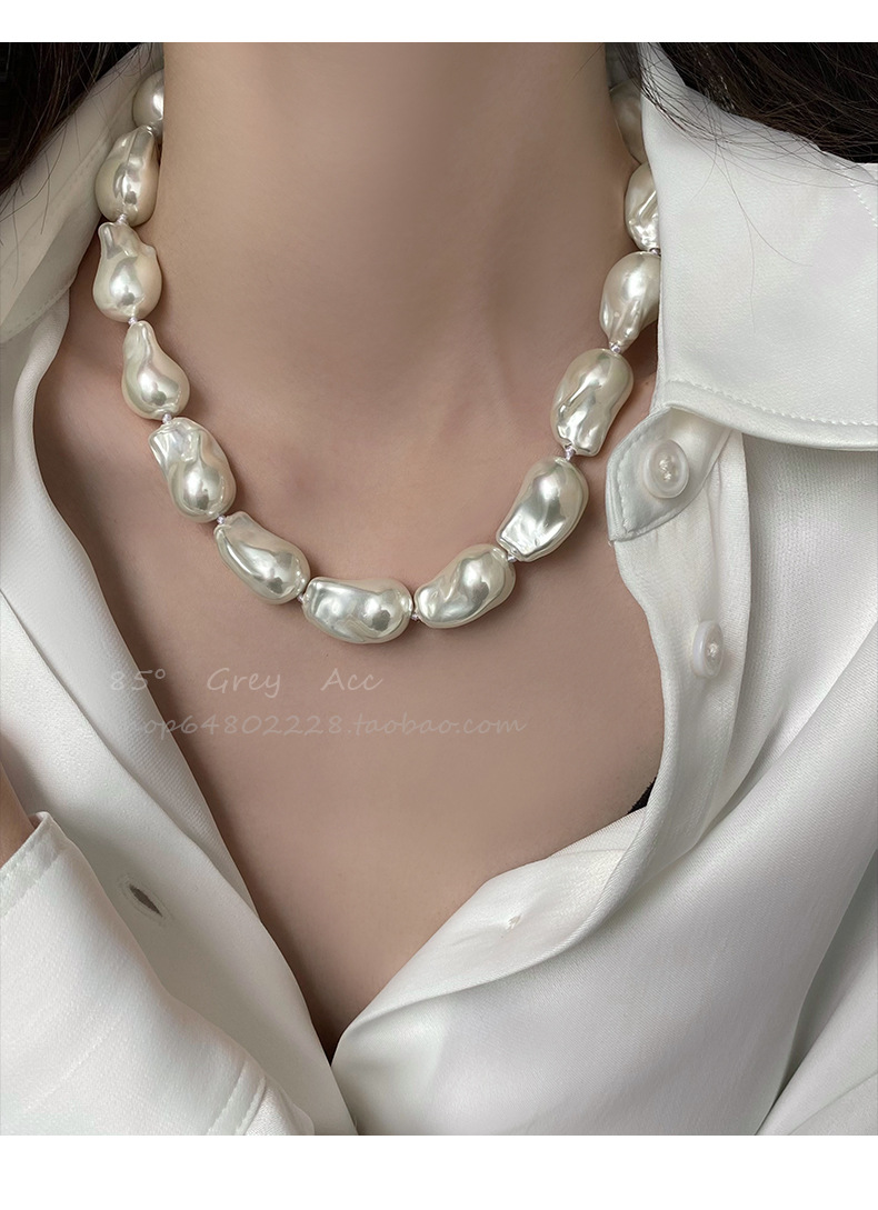 Lujo ligero temperamento irregular barroco collar de perlas mujer 2024 nuevo premium sentido gargantilla suéter cadena cadena clavícula pic 5