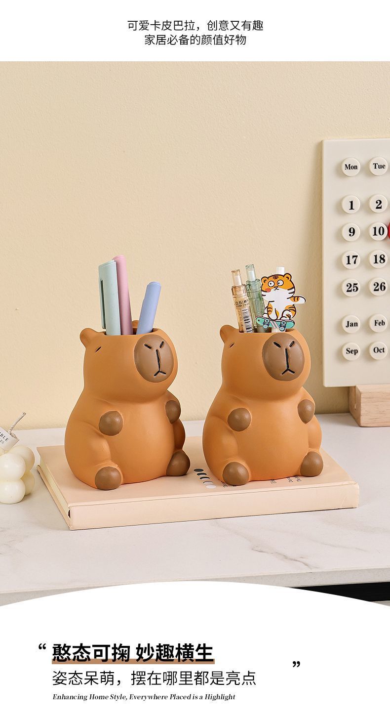 Kapipala pen holder, a cute cartoon office desktop decoration, is a personalized, creative and fun cosmetic pen storage box pic 8