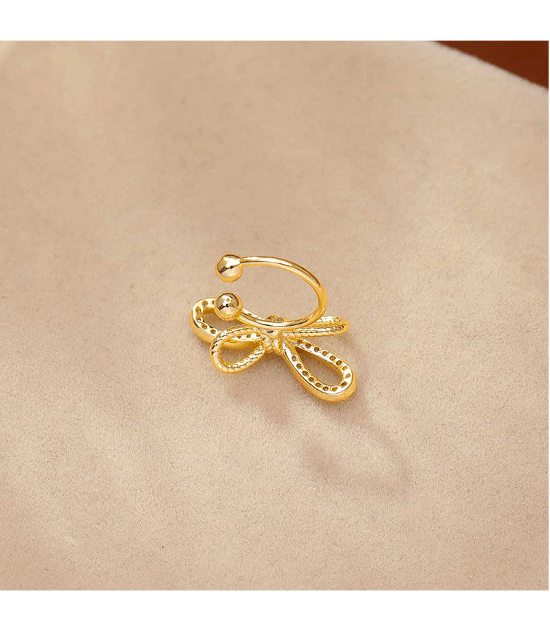 Hyacinth no piercings, must-fit ear bone clips, niche design, high-end earrings, fashionable, light luxury, exquisite bow, elegant earrings for women pic 5